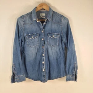 Esprit womens denim button up shirt size XS blue long sleeve collar cotton105544 - Picture 1 of 9