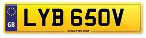 LYB 650V - Coche Privado Personalizado Reg Número Placa Libby - Imagen 1 de 1