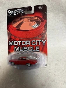 Chevy Hot Wheels Motor City Muscle '62 2003 (rojo) montado en pilotos reales B2 - Imagen 1 de 7