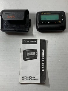 Vintage Motorola Advisor Gold FLX Flex Beeper Pager Belt Clip & Manual Works! - Picture 1 of 5