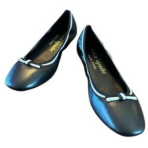 Kate Spade Claudette Black Nappa Leather Ballet Slip On Flats NEW Size 9 - Picture 1 of 10