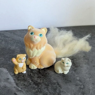 Vtg 90s MLP My Little Pony Kitty Lil Litters Cutie Calico Yellow Mommy Babies G1 - Image 1 of 4