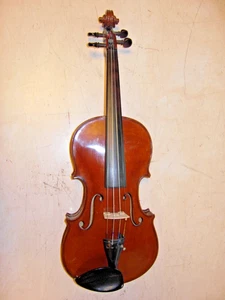 bonito antiguo dt. Violín 4/4 sin papel cuerpo 357 mm violín y estuche - Imagen 1 de 11