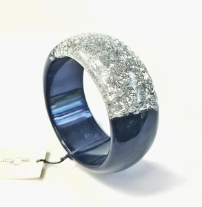 Sobral Orlando Tecnica PB34 Opaque Black & Silver Metalique Artist Made Bracelet - Picture 1 of 5