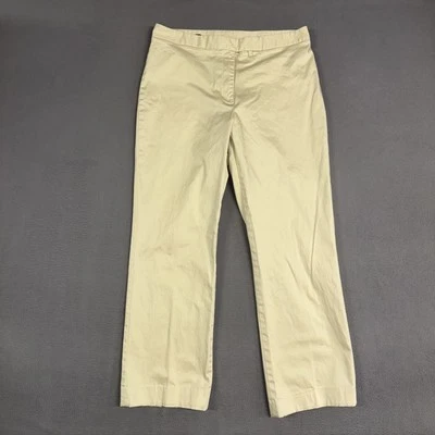 Lands' End Pants Womens 16 Cream Yellow Green Classic Fit Straight Cotton Blend - Image 1 of 4