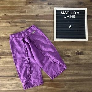 NEW Matilda Jane It's A Wonderful Parade Purple Linen Fancy Ruffle Pants 6 - Picture 1 of 6