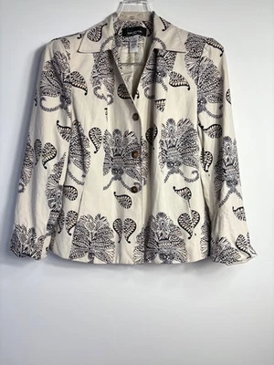 Женский блейзер Jones New York размер 16 Вт желтовато-коричневый шелк\лен узор пейсли - Изображение 1 из 4