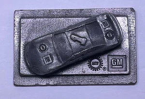 Rare 3” GM UAW Union-Made Car Plaque / Desk Ornament Paper Weight Cast Metal USA - Picture 1 of 5
