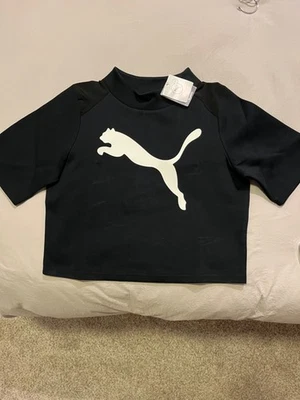 Puma Women's Evostripe Sweat Tee Shirt Pullover Black Size S NWT - Image 1 of 4