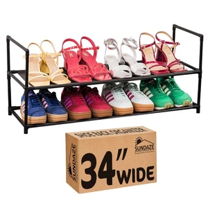 Schuhregal - Schuhregal mit 2 Ebenen für Haustüreingang, stabiles langes Schuhorgani... - Bild 1 von 7