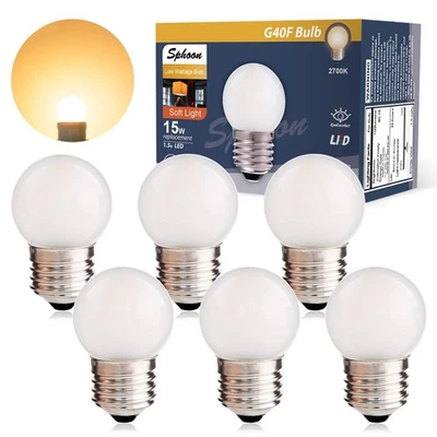 G40 Low Watt Light Bulbs 1.5W Soft Warm White 2700K G14 Energy Saving Bulb 15... - Image 1 of 4