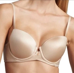 SPANX 1810 Bra La Mode Balconette Underwire Bra 34C Foam Memory Cup Beige NEW - Picture 1 of 8