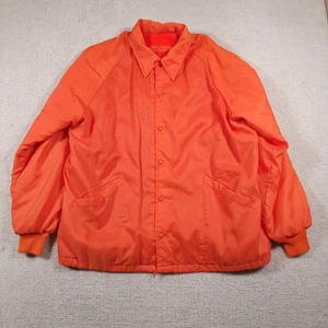 Vintage Swingster Jacket Mens XL Orange Illinois EMT EMS Coat Patches 70s 80s - Picture 1 of 18