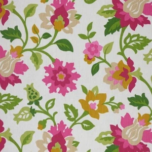Waverly SET IN SPRING Floral PINK Cotton Drapery Upholstery Pillow Fabric BTY - Picture 1 of 5