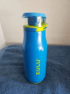 Zulu Chase 14oz Stainless Steel Water Bottle Aqua Blue Neon Green - Picture 1 of 20
