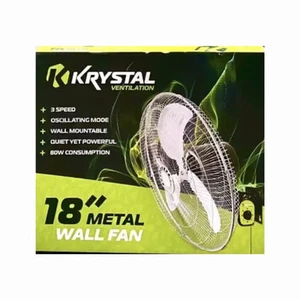 18” Wall Fan (Krystal) Office Fan Gym Fans 450mm Quality Wall Fan - Picture 1 of 2