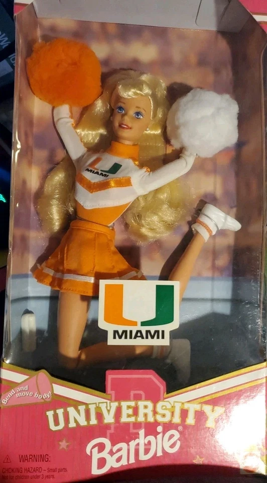 Barbie University Of Miami Cheerleader 1996 Mattel Vintage NIB  - Image 1 of 4