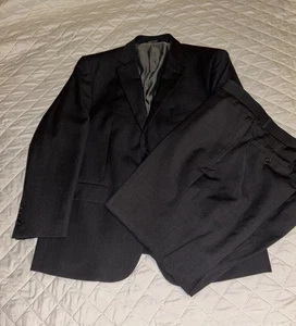 Wilke Rodriguez Two Piece Solid Charcoal Gray Wool Suit 46 R (pants W 38 L28.5) - Picture 1 of 9