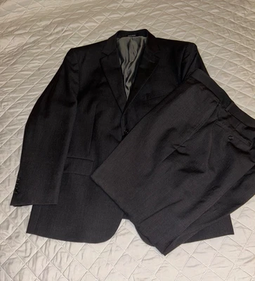 Wilke Rodriguez Two Piece Solid Charcoal Gray Wool Suit 46 R (pants W 38 L28.5) - Image 1 of 4