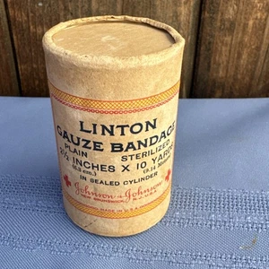 Vendaje de gasa vintage Johnson & Johnson Linton, 2,5"x 10 yardas hecho en EE. UU. - Imagen 1 de 5