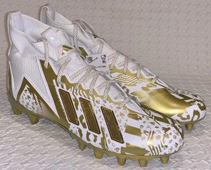 ADIDAS Freak 23 7V7 SMU Metallic Gold White Football Cleats NEW Mens Sz 12 16 - Picture 1 of 10
