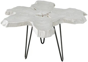 Uttermost 25478 Trillium 38"W Metal and Teak Table - Black / Bleached - Picture 1 of 5