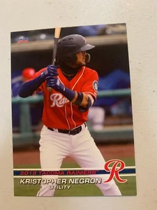 Kristopher Negron 2019 Tacoma Rainiers Team Card - Picture 1 of 1