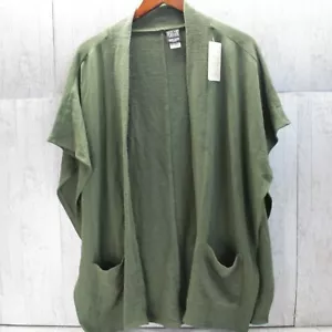 Seek No Further Fruit of the Loom Blanket Cape Poncho Cardigan Military Green - Picture 1 of 6
