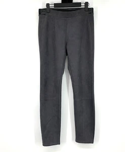 Leggings donna White House Black Market taglia 6 grigio ecopelle scamosciata bordo - Foto 1 di 9