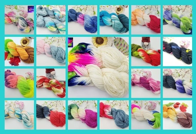 Handgefärbte Wolle 6 Fach Sockenwolle Stürmer je 150g - Bild 1 von 1