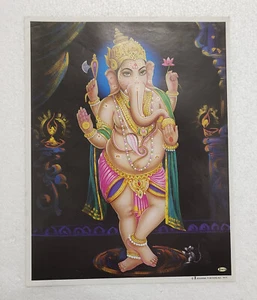 India Hindu Religious Print - God Ganesha Size Approx. 11.5 x 9 inches - Imagen 1 de 4