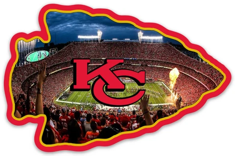 Kansas City Chiefs Arrowhead at Night inside Logo NFL Football Die-cut MAGNET Cover