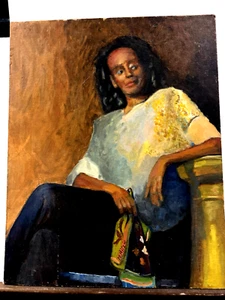 Original quality vintage art "Sophisticated ebony Lady" SGND HITZIG - Picture 1 of 9
