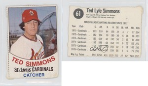 1977 Hostess All-Star Team Ted Simmons #61 HOF