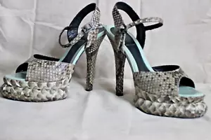 Fendi Python Snake Platform Heels Size 36 US 6 Brown Tan with Box - Picture 1 of 11