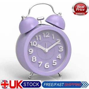 Silent Alarm Clock Bedside No Ticking Battery Power Luminous Clock Clear Display - Picture 1 of 11