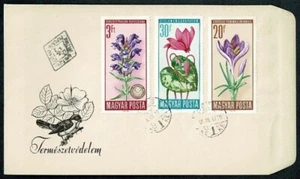 SE80 HUNGARY 1966 Two FDC's Protected flowers - Picture 1 of 2