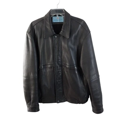 Chaqueta de bombardero K. Cole Reaction clásica de cuero suave mantecoso talla M cremallera completa negra Foto 1 de 4