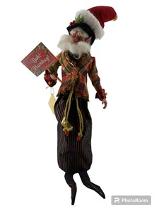 Mark Roberts Fee Santa Weihnachten Weinbeutel Samt Hostess Geschenk Bah Humbug - Bild 1 von 11