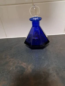 Vintage 1980s Hand Crafted BlueGlass Perfume Decanter with Stopper . - Bild 1 von 24