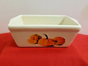 Michael’s Small 6" Mini Ceramic Beige Loaf Pan Pumpkin Fall - Picture 1 of 5