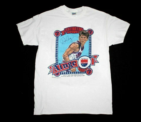 Sacramento Kings T-Shirt Vintage Danny Ainge White Unisex Cotton Reprint Gift Cover