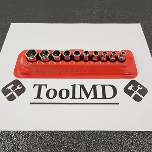Snap-on Tools USA NEW 1/4" Drive SAE Shallow 6-Point Chrome Socket Set 110TMY - Picture 1 of 12