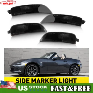 4PCS For Mazda Miata MX-5 2016-2023 Front & RearSmoked Len Side Marker Lights US - Picture 1 of 13