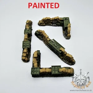 PAINTED Resin sandbag barricades 28mm Wargames tabletop Scenery Terrain Model - Picture 1 of 26