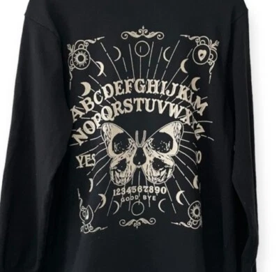 OUIJA BOARD Cárdigan Abierto Suéter Gótico Oculto Capricho Emo Demonio Tema Caliente Foto 1 de 4