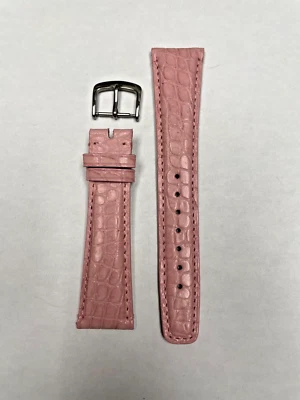 21mm Baby Pink Genuine Crocodile Watch Band - USA Foto 1 de 3