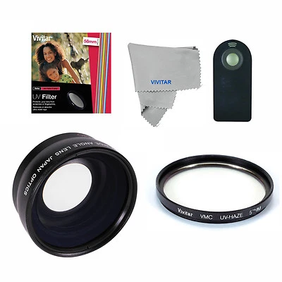 Wide Angle Macro Lens +UV FILTER +REMOTE For Canon REBEL EOS T3 T2 T5 T5I XT T1 - Image 1 of 4