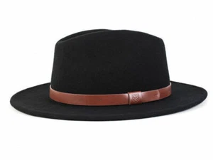 BRIXTON MESSER FEDORA BLACK HAT CAP NEW FREE POSTAGE AUSTRALIAN SELLER - Bild 1 von 5
