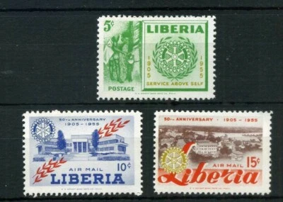 ROTARY INTERNATIONAL OF LIBERIA,-  {3}  1905- 1955  MNH - Image 1 of 2